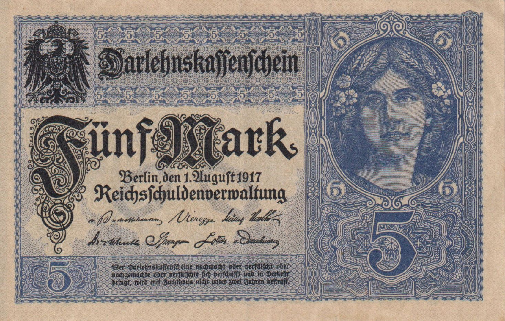 Németország 5 marka 1917. P 56