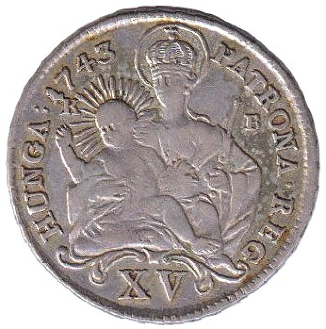 Mária Terézia XV. Krajcár 1743.KB Ezüst  563 6,4g  28mm