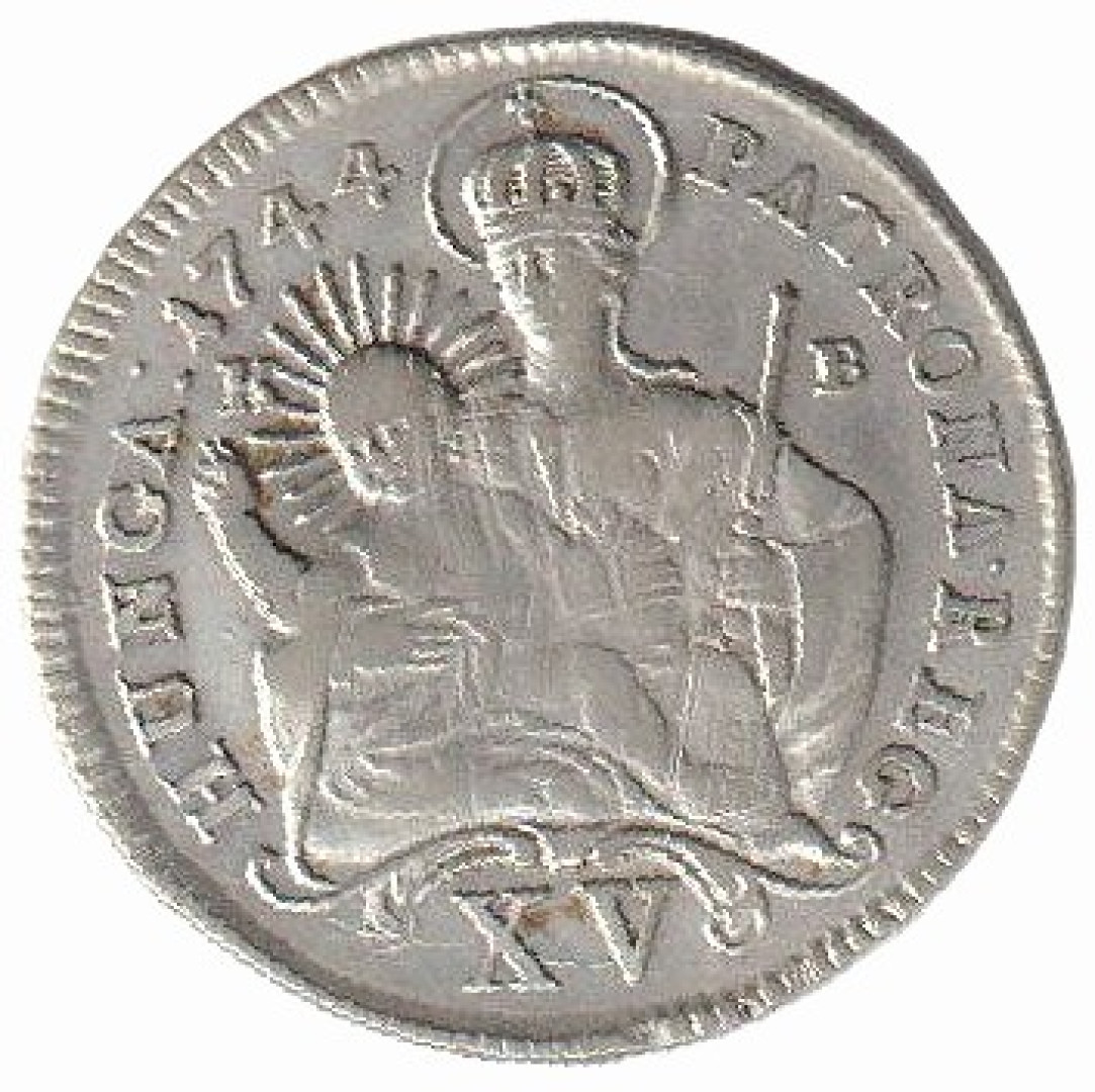 Mária Terézia XV. Krajcár 1744.KB Ezüst  563 6,4g  28mm