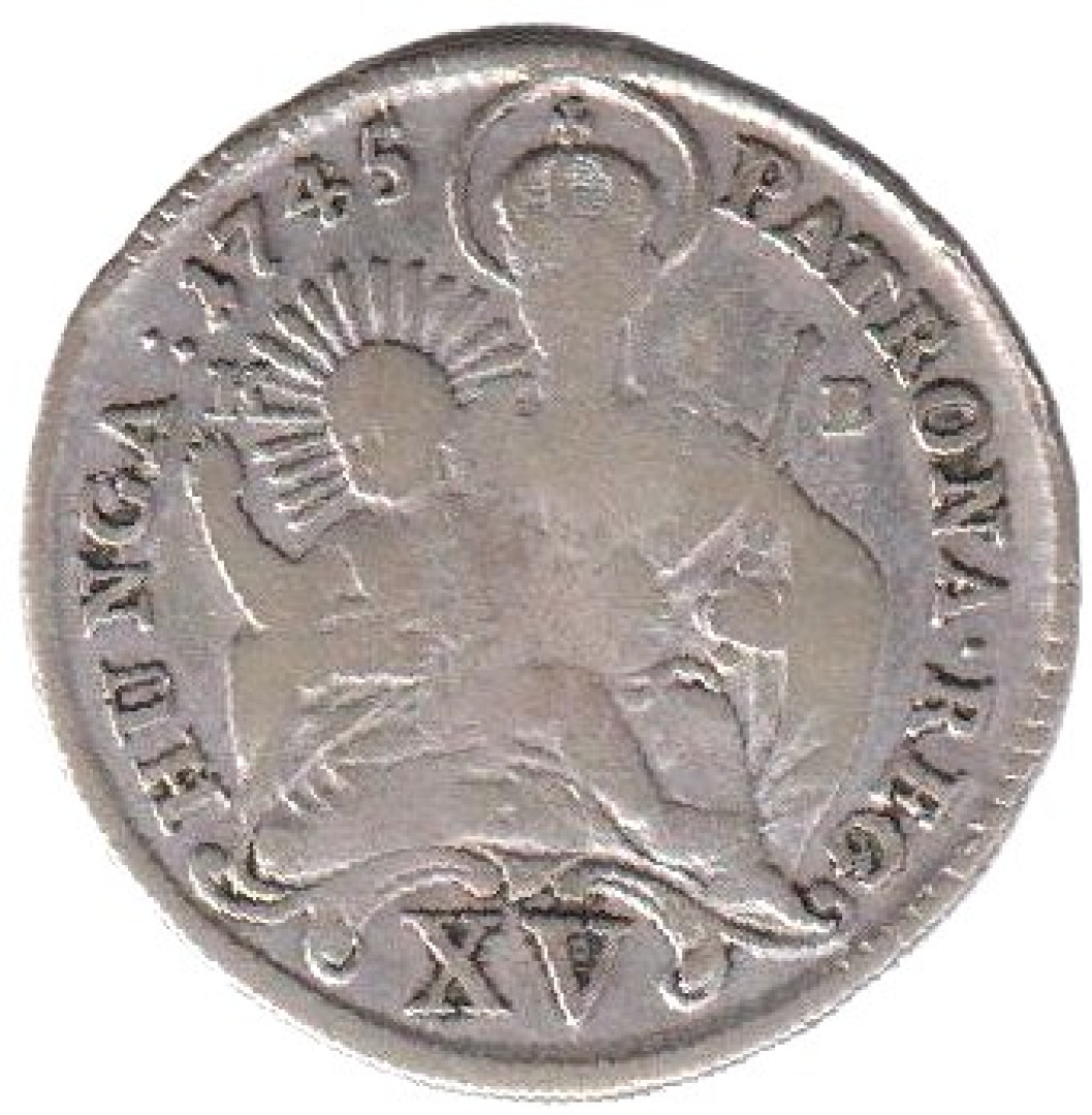 Mária Terézia XV. Krajcár 1745.KB Ezüst 563 6,4g 28mm
