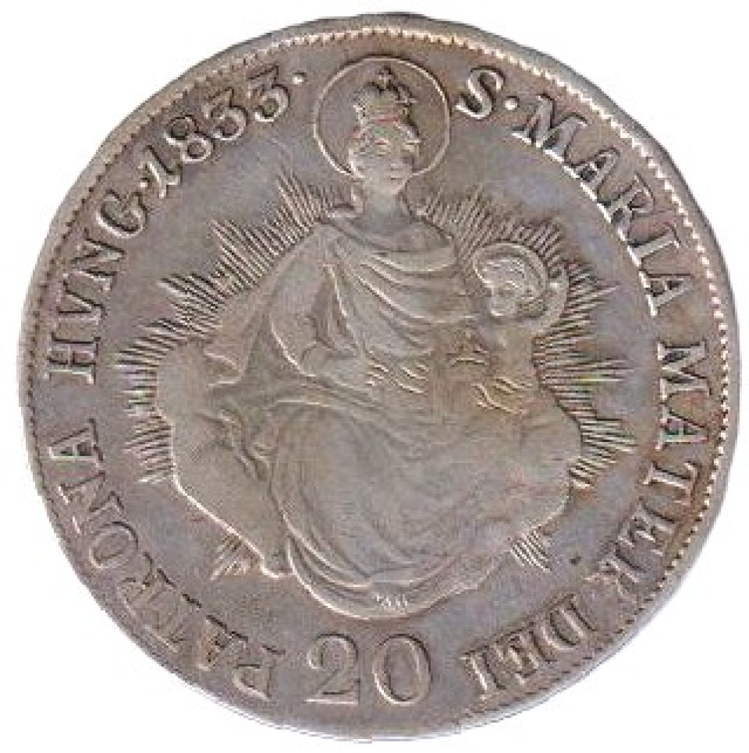 I. ferenc 20 krajcár 1833.B Ezüst 583  6,6g  26,6mm