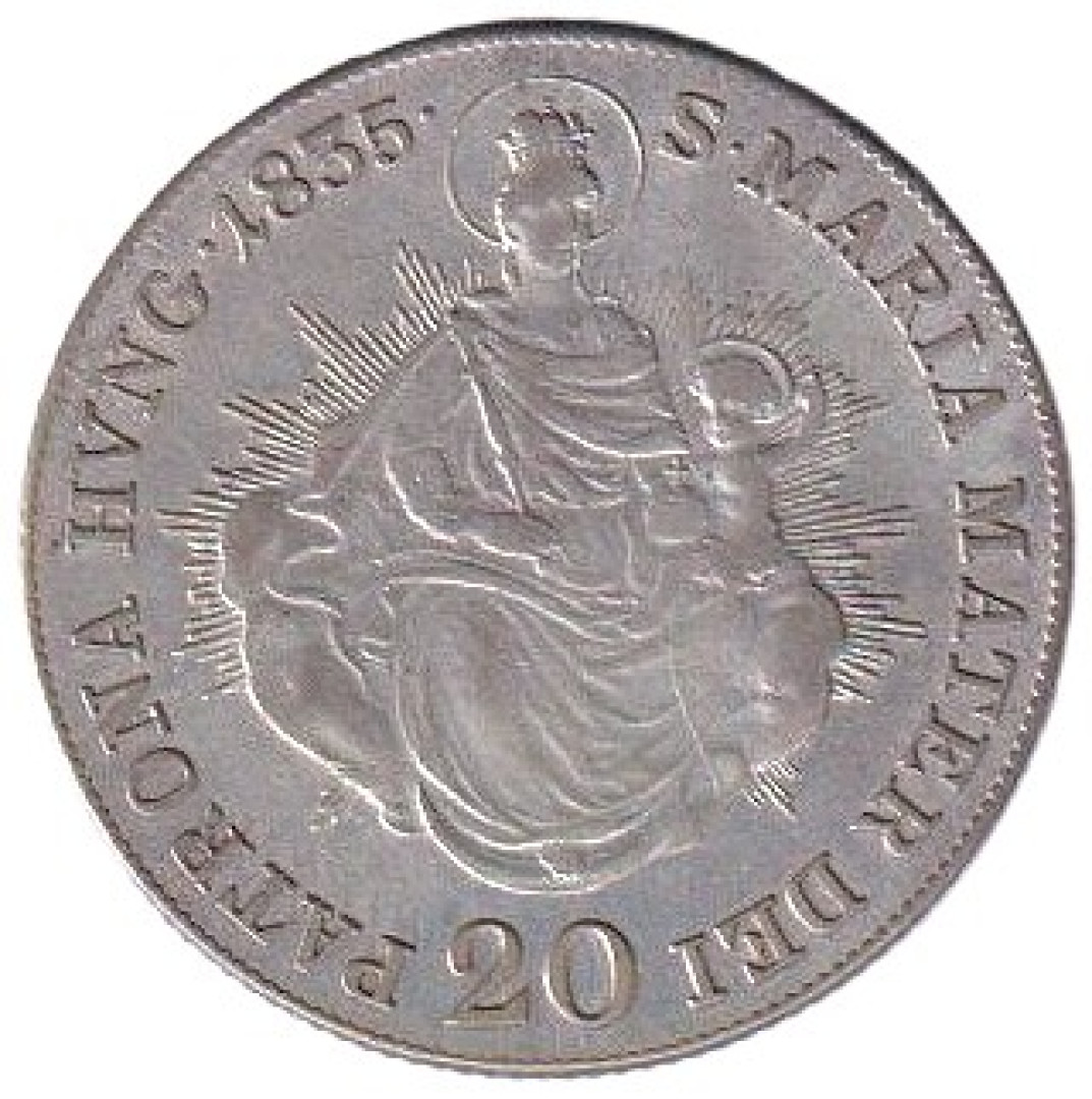 I. ferenc 20 krajcár 1835.B Ezüst 583  6,6g  26,6mm