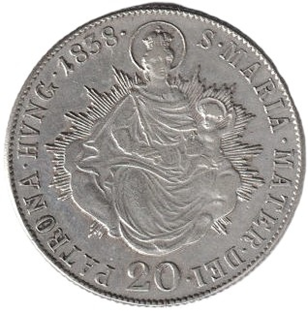 I. ferenc 20 krajcár 1838.B Ezüst 583  6,6g  26,6mm
