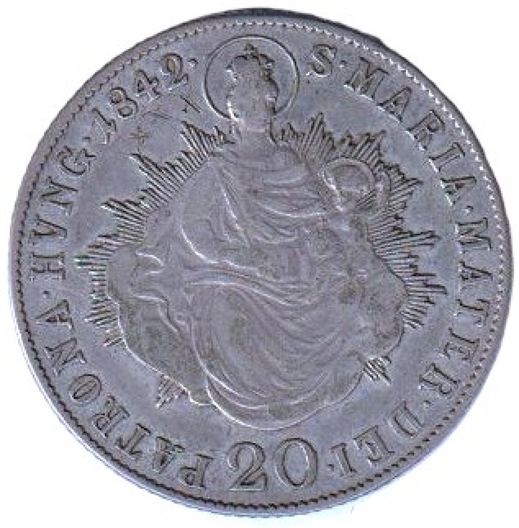 I. ferenc 20 krajcár 1842.B Ezüst 583  6,6g  26,6mm