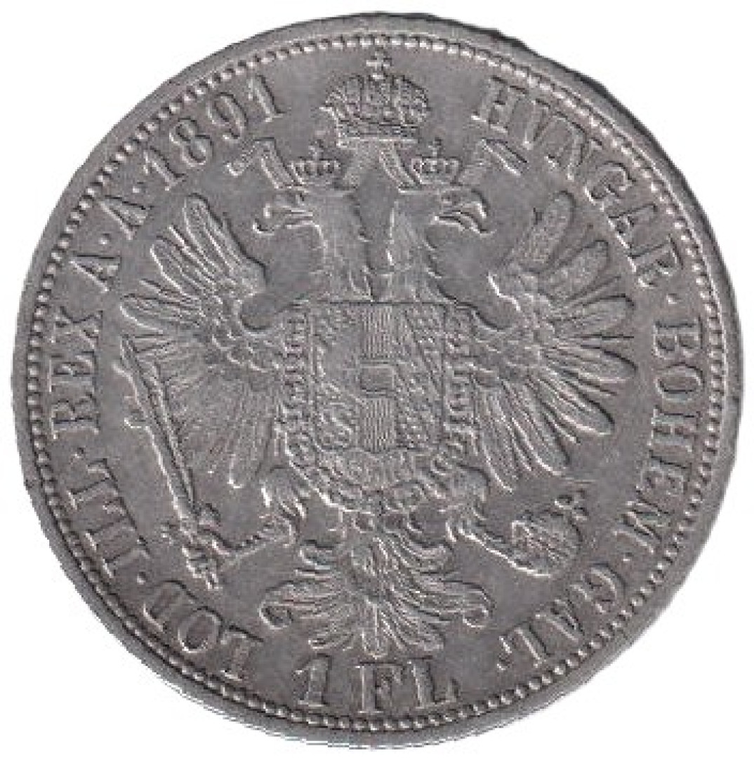 Ferenc József 1 Florin 1891.A Ezüst 900  12,34g  29mm