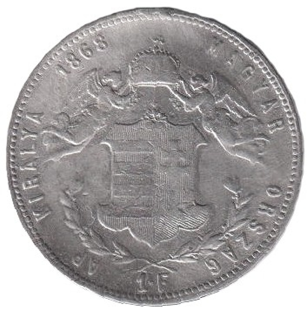 Ferenc József 1 Forint 1868.KB Ezüst 900 12,3g 29mm