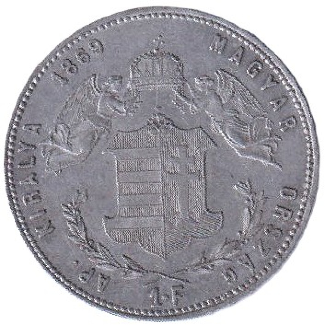 Ferenc József 1 Forint 1869.KB Ezüst 900 12,3g 29mm