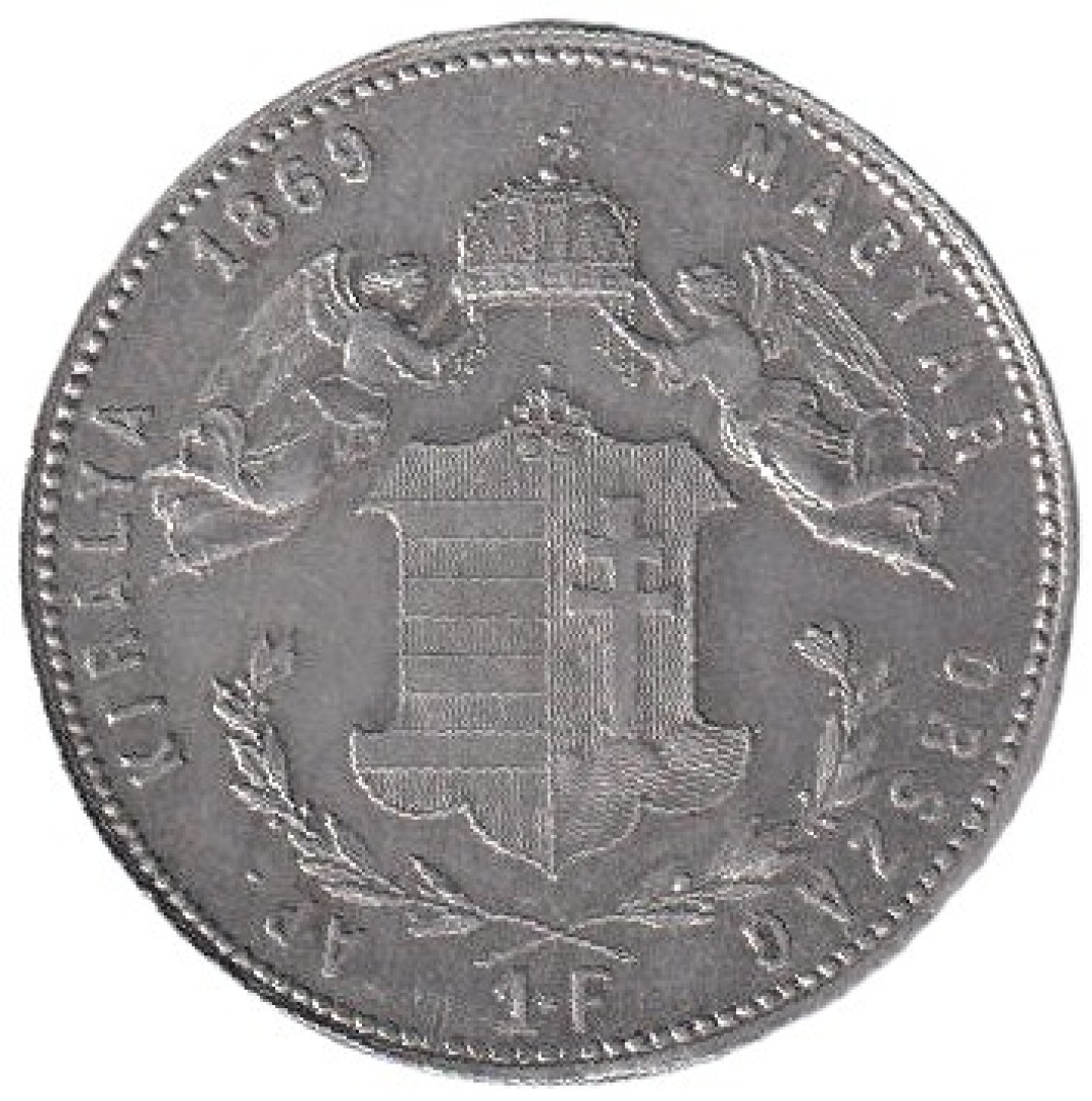 Ferenc József 1 Forint 1869.GYF Ezüst 900 12,3g 29mm