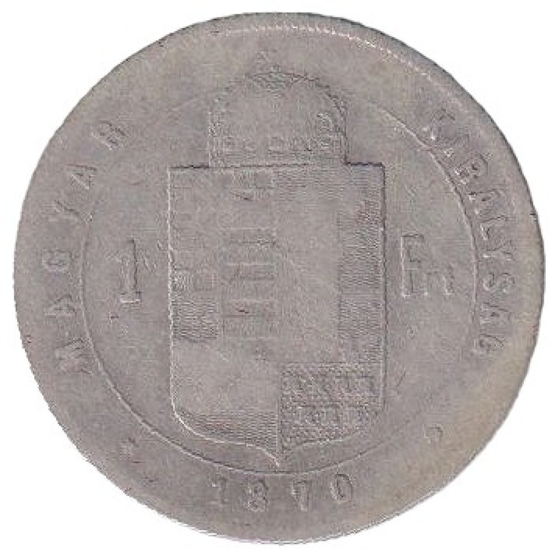 Ferenc József 1 Forint 1870.KB Ezüst 900 12,34g 29mm RITKA!