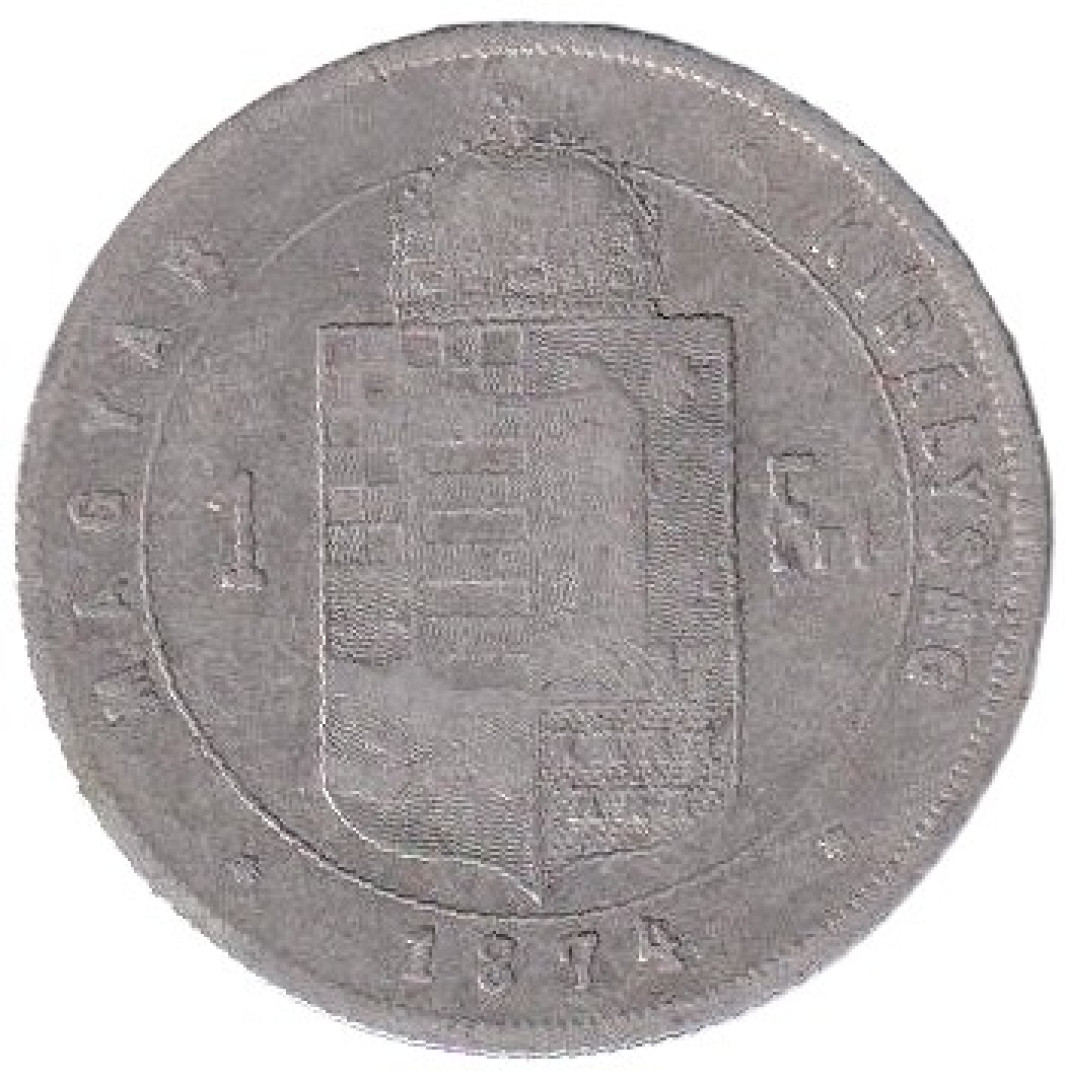 Ferenc József 1 Forint 1874.KB Ezüst 900 12,34g 29mm RITKA!