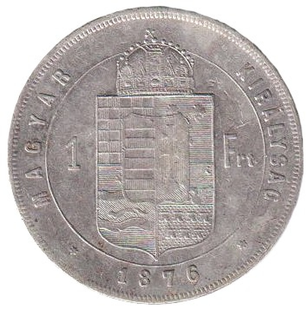 Ferenc József 1 Forint 1876.KB Ezüst 900 12,34g 29mm
