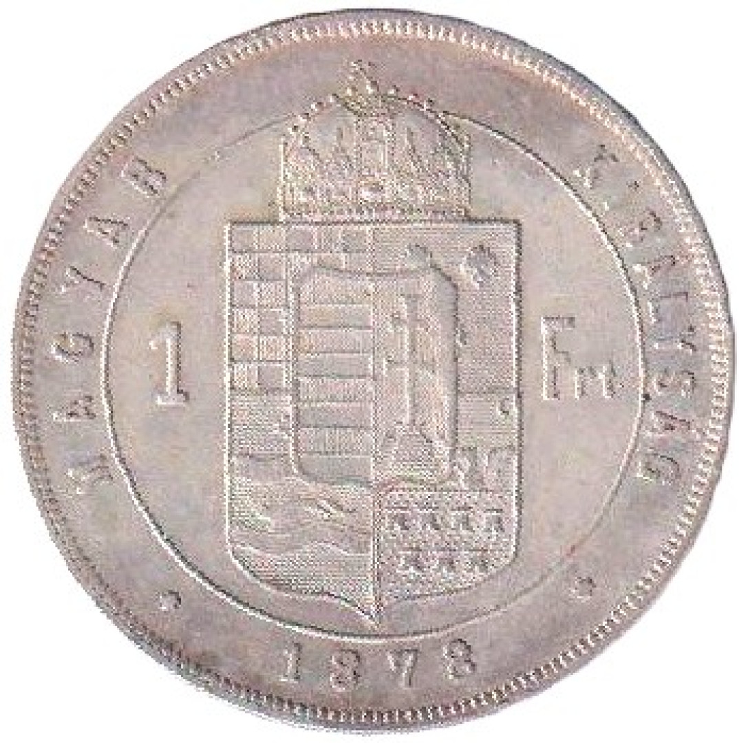 Ferenc József 1 Forint 1878.KB Ezüst 900 12,34g 29mm
