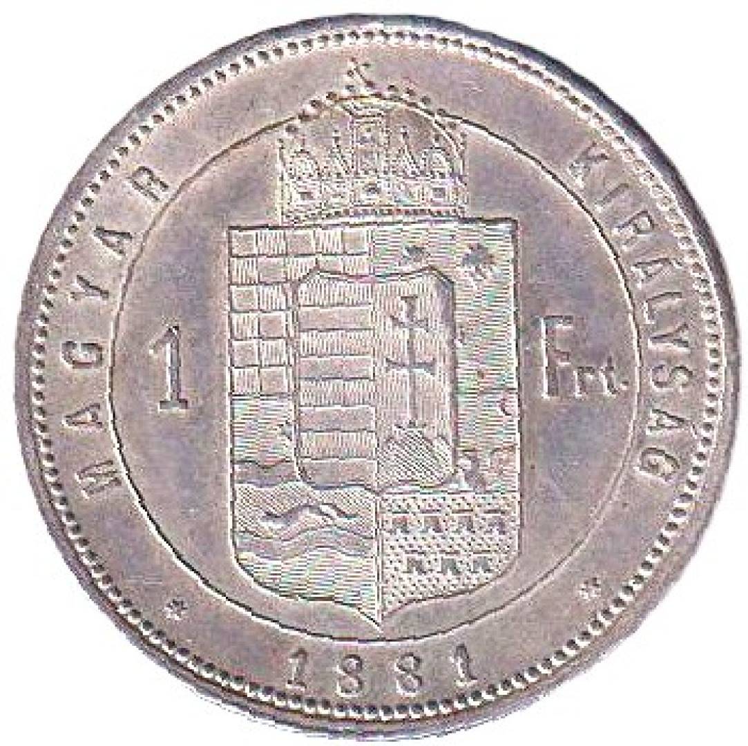 Ferenc József 1 Forint 1881.KB Ezüst 900 12,34g 29mm