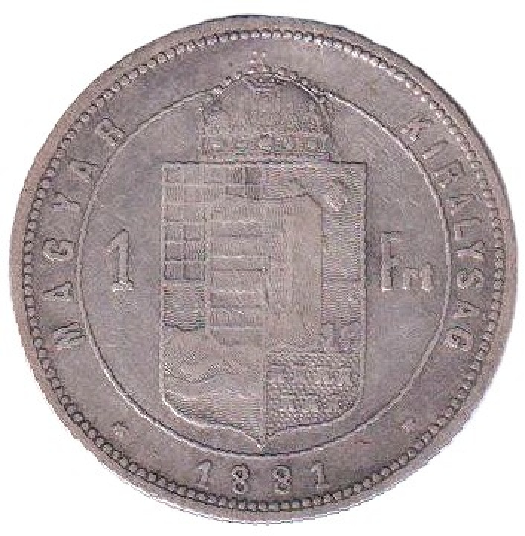 Ferenc József 1 Forint 1881.KB Ezüst 900 12,34g 29mm
