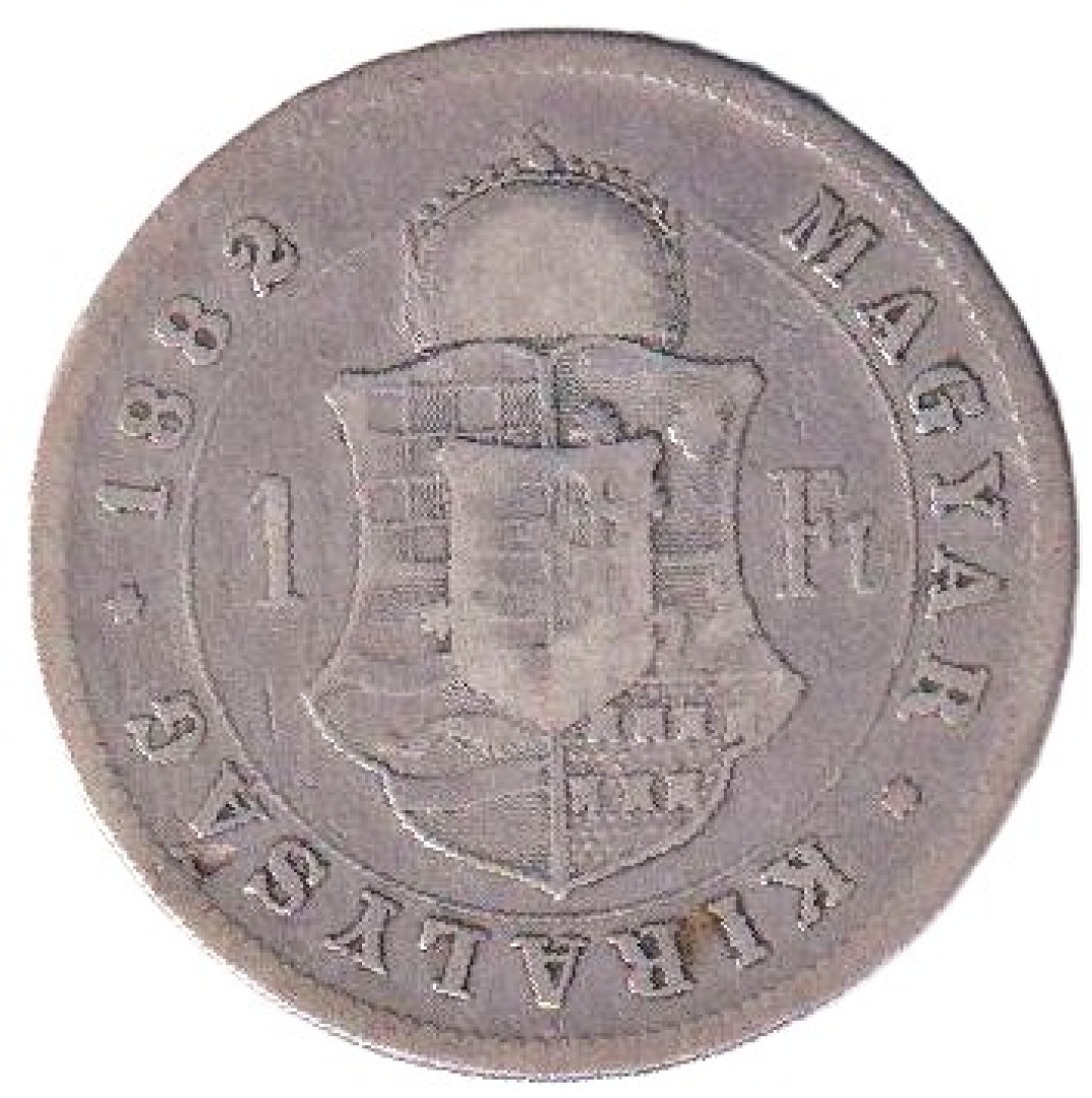 Ferenc József 1 Forint 1882.KB Ezüst 900 12,34g 29mm