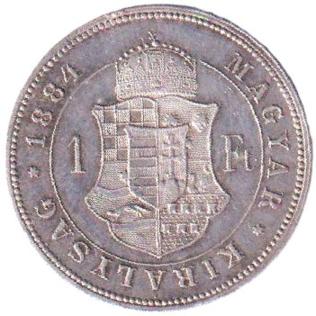 Ferenc József 1 Forint 1884.KB Ezüst 900 12,34g 29mm