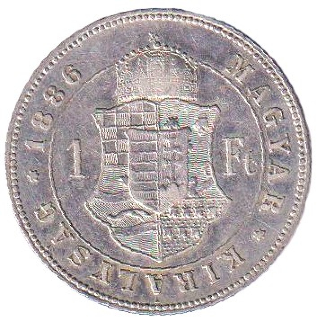 Ferenc József 1 Forint 1886.KB Ezüst 900 12,34g 29mm