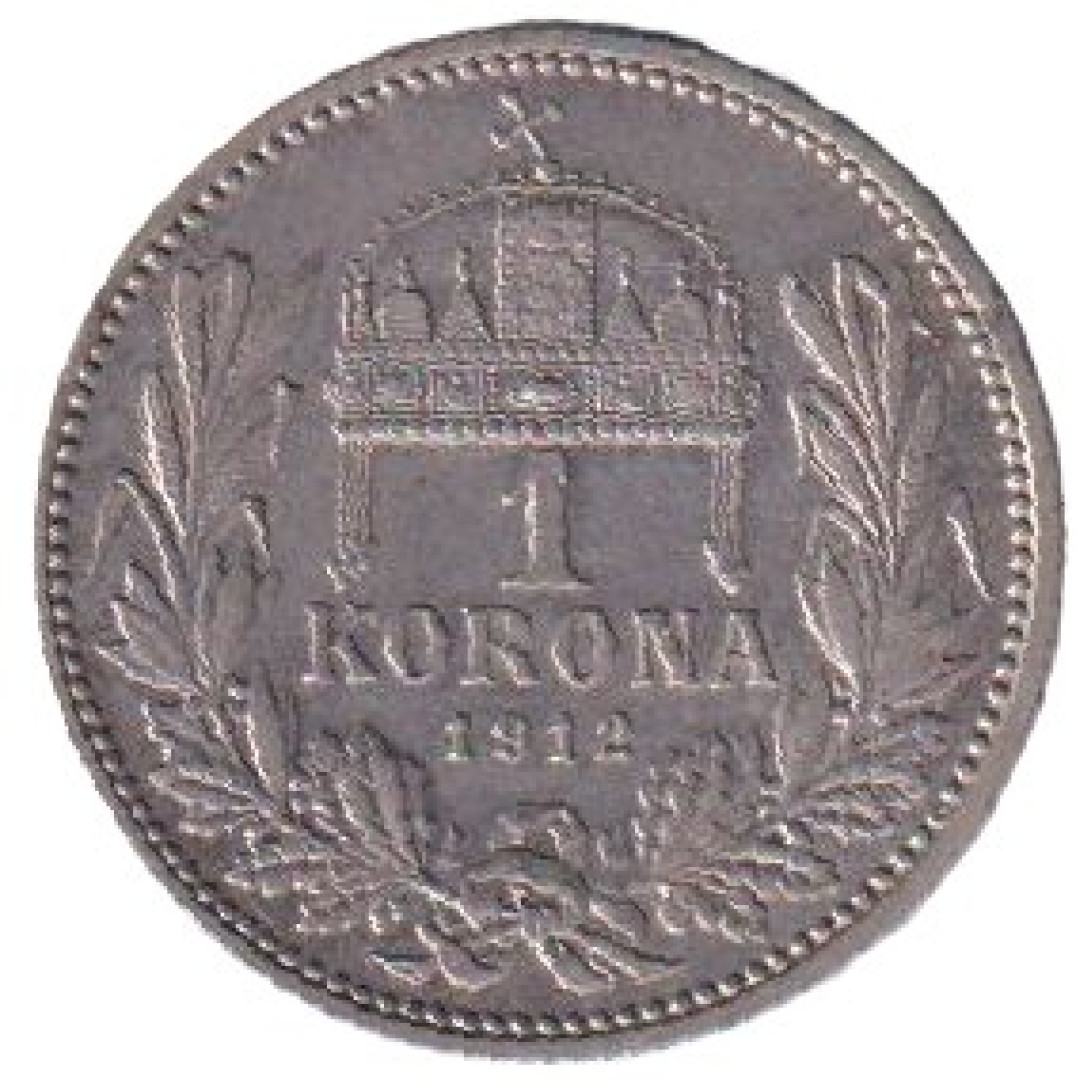 Ferenc József 1 korona 1912.KB Ezüst 835 5g 23mm