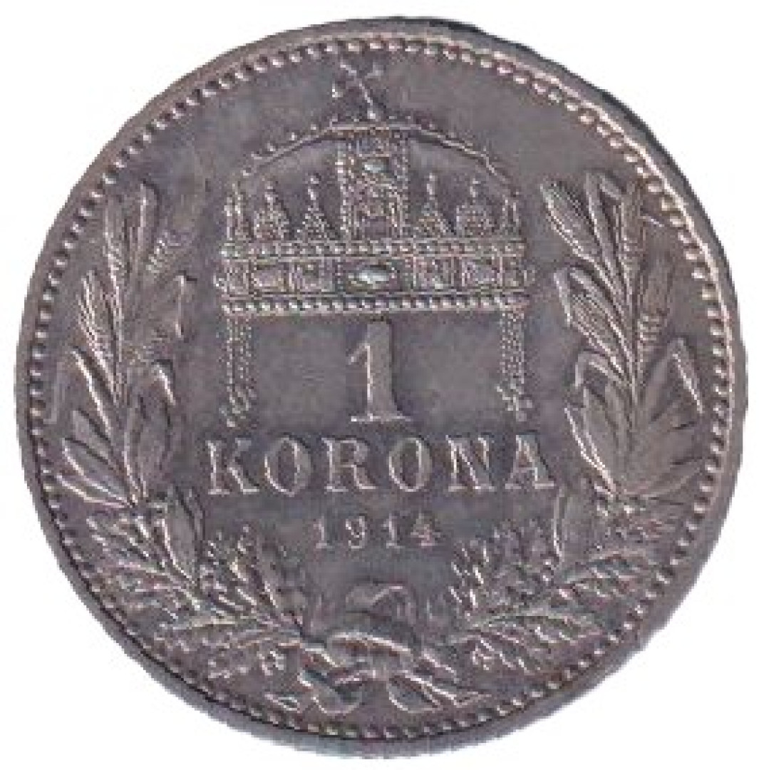 Ferenc József 1 korona 1914.KB Ezüst 835 5g 23mm