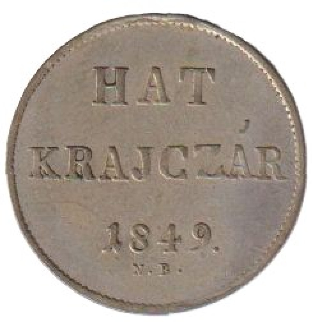 Szabadságharc 6 krajcár 1849.NB Ezüst 4375 2,23g 20mm
