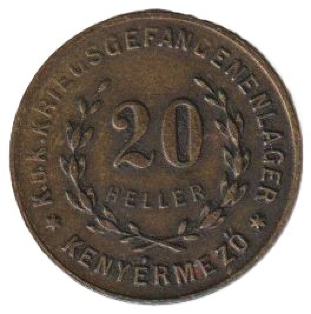 Hadifogolytábor Kenyármező 20 fillér 1915. Bronz 21.2mm