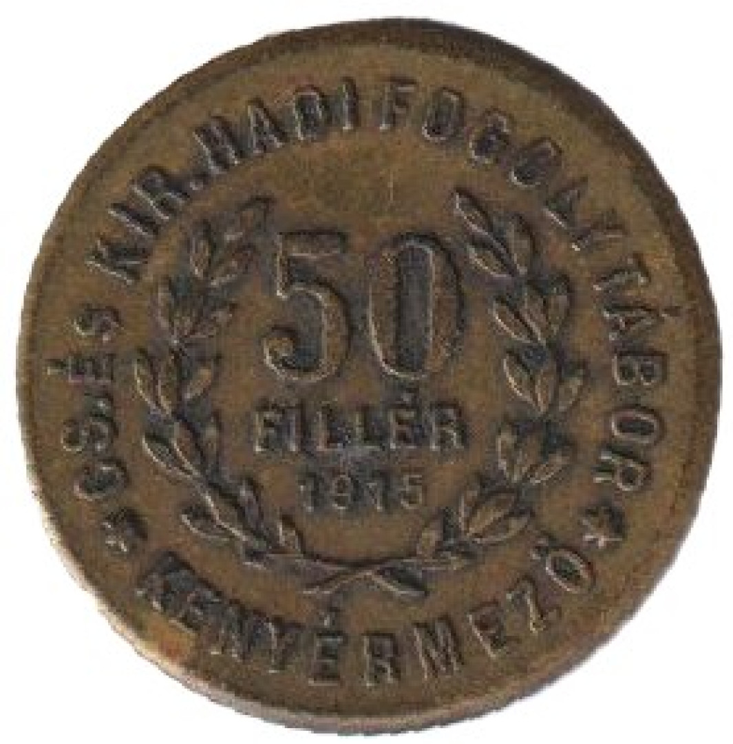 Hadifogolytábor Kenyármező 50 fillér 1915. Bronz 22,9mm