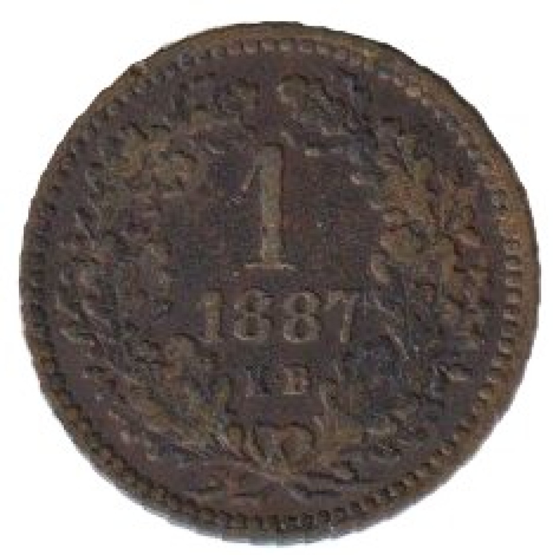 Ferenc József 1 krajcár 1887.KB Bronz