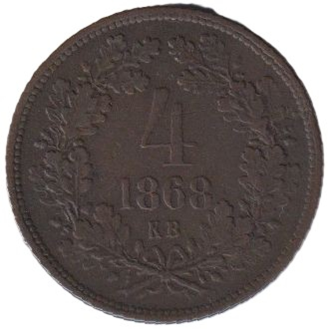 Ferenc József 4 krajcár 1868.KB Bronz