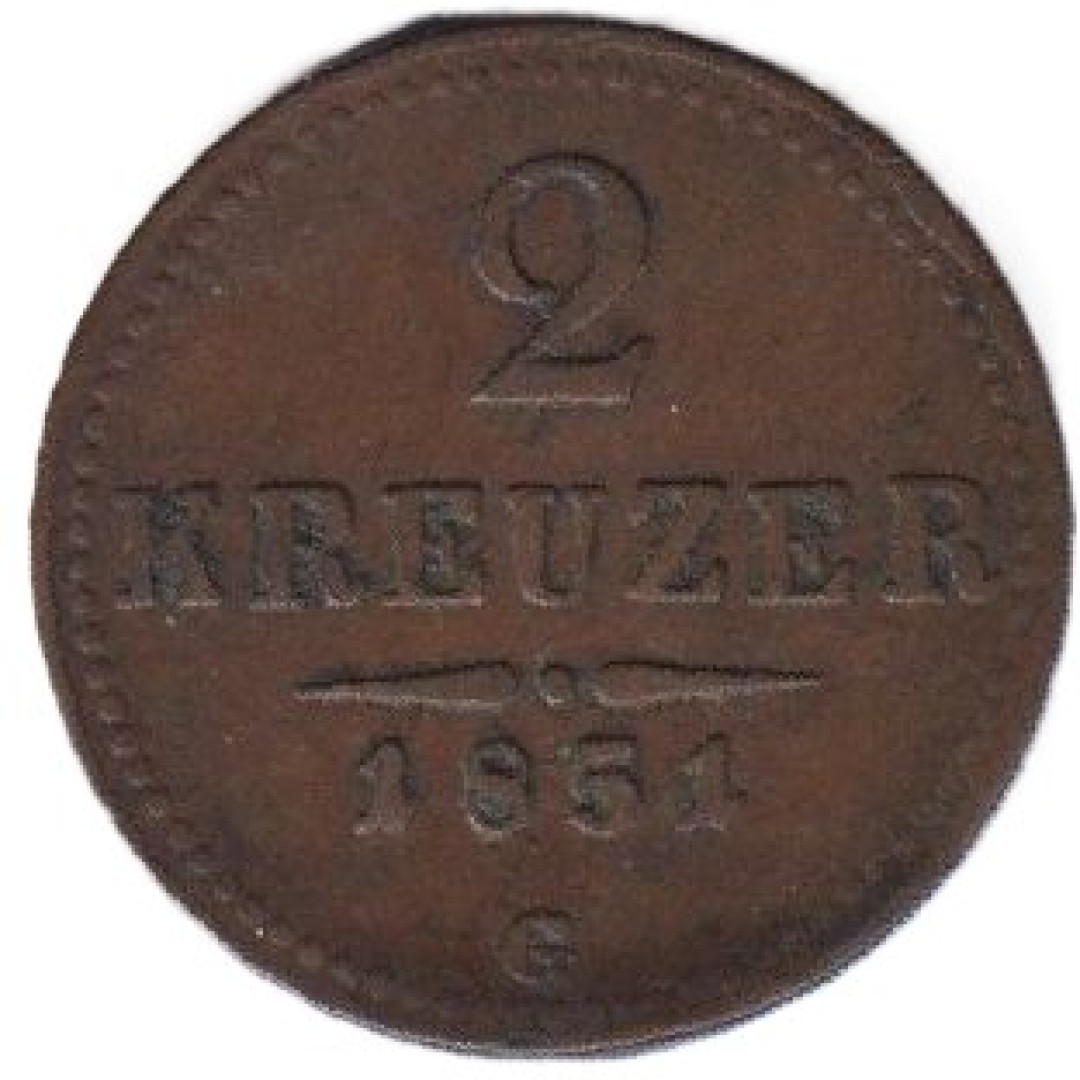 Ferenc József 2 krajcár 1851.G Bronz