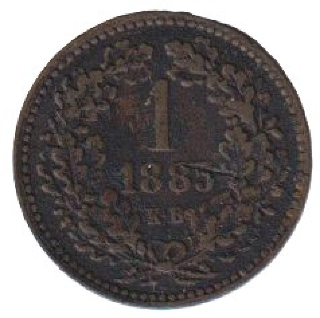Ferenc József 1 krajcár 1885.KB Bronz