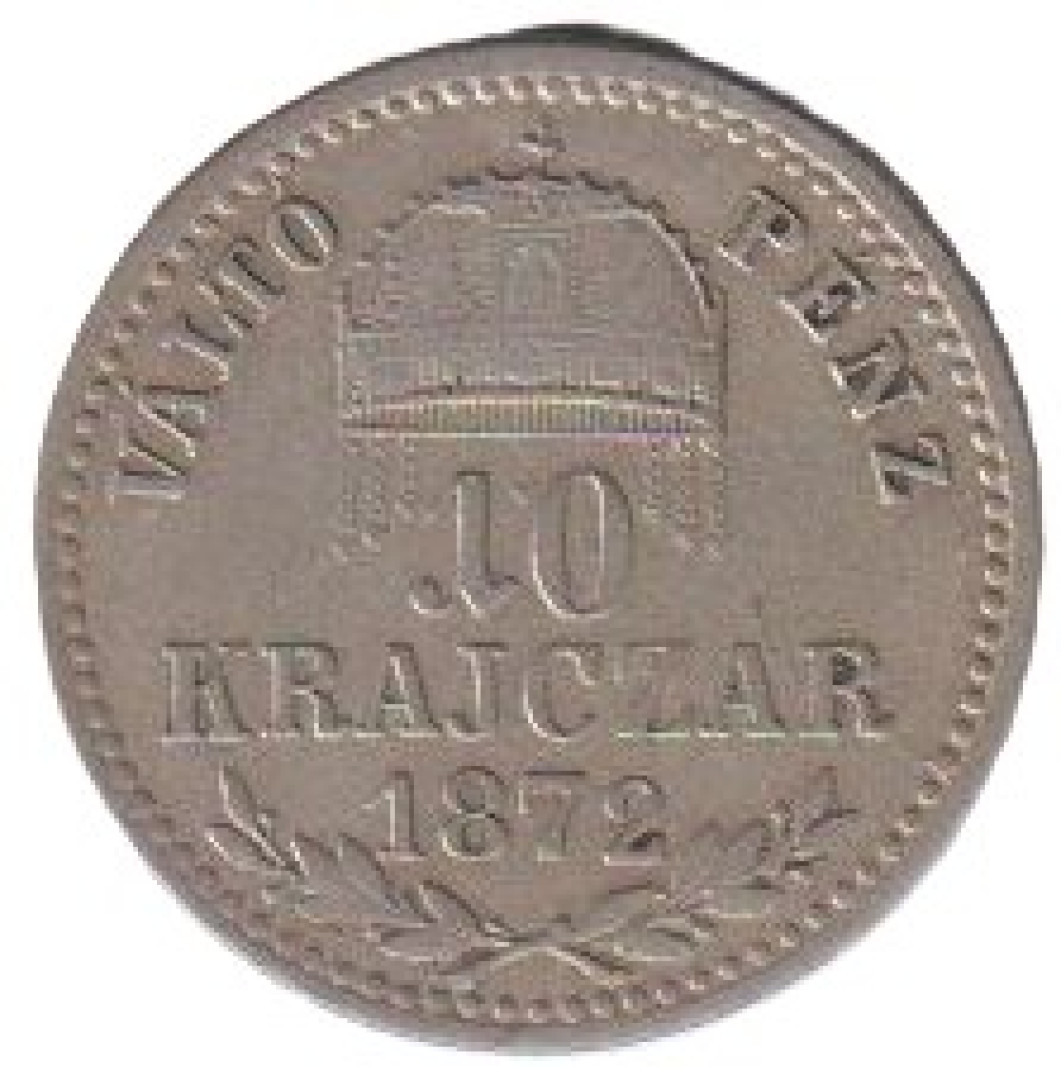 Ferenc József 10 krajcár 1872.KB Ezüst 400 1,66g 19mm