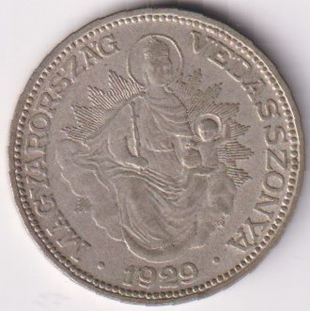 2 Pengő 1929. Ezüst 640 10g 27mm