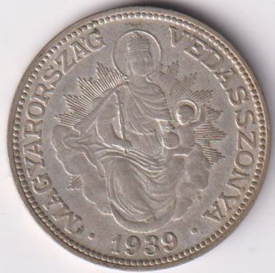 2 Pengő 1939. Ezüst 640 10g 27mm