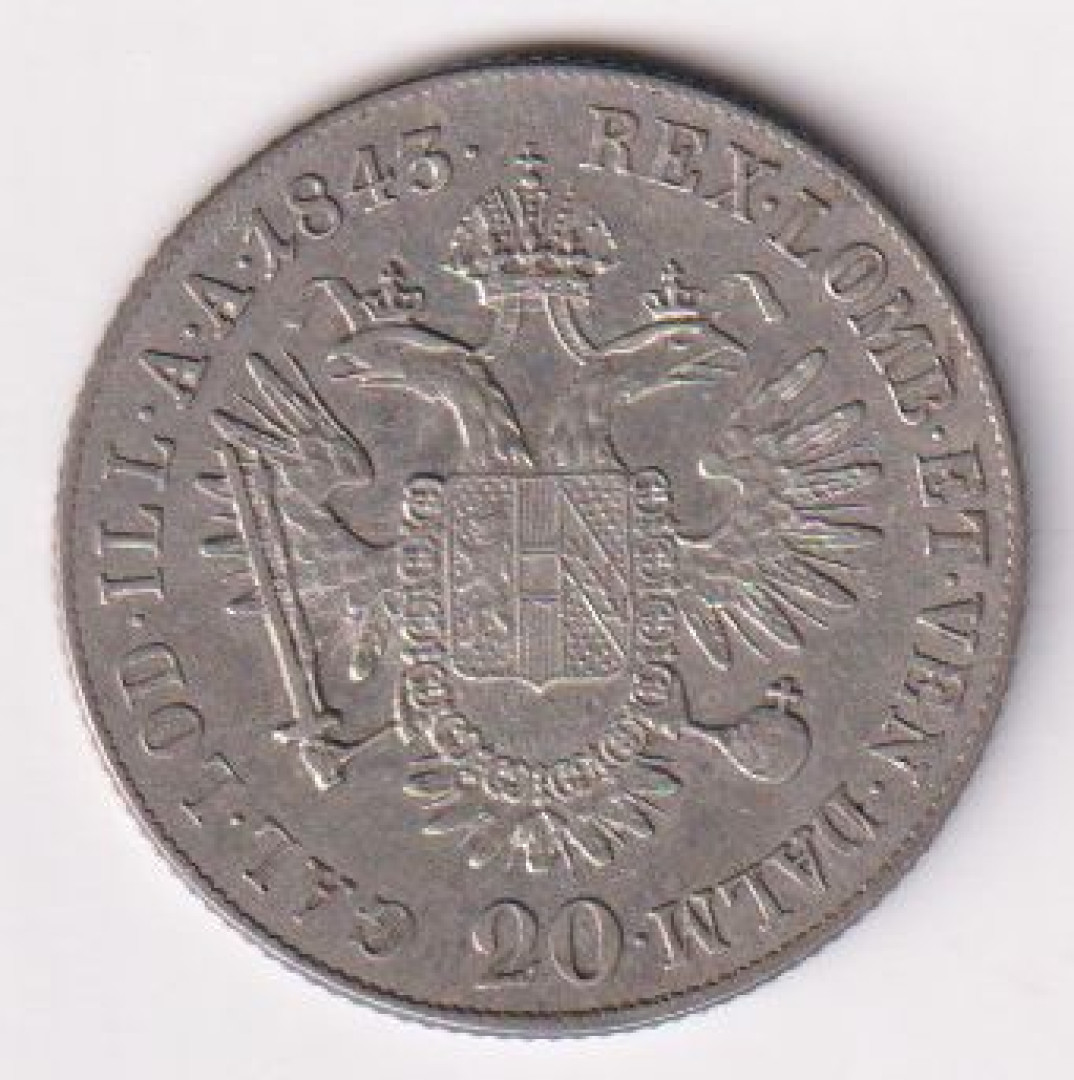 V.Ferdinánd 20 krajcár 1843.E Ezüst 640  6,68g  26mm