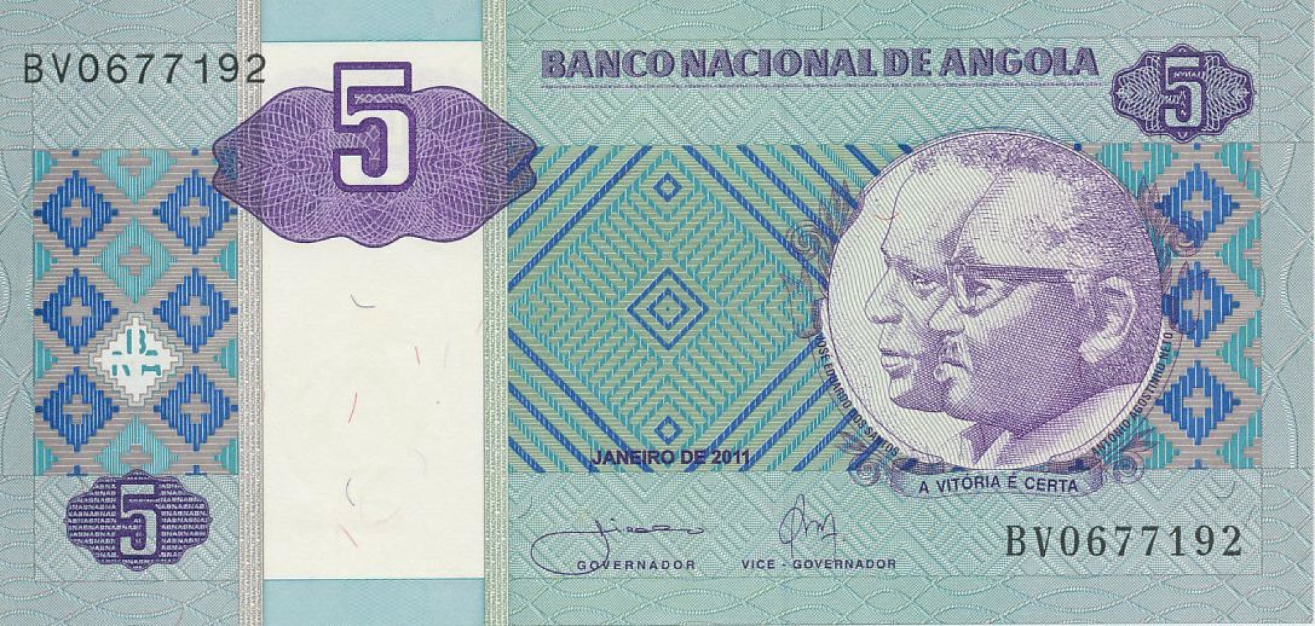 Angola 5 kwanzas 2011.    P 144c   (N)