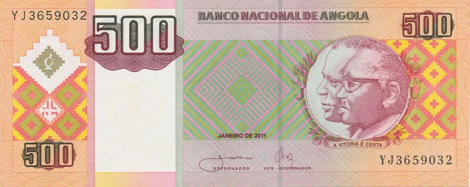 Angola 500 kwanzas 2011.    P 149   (N)