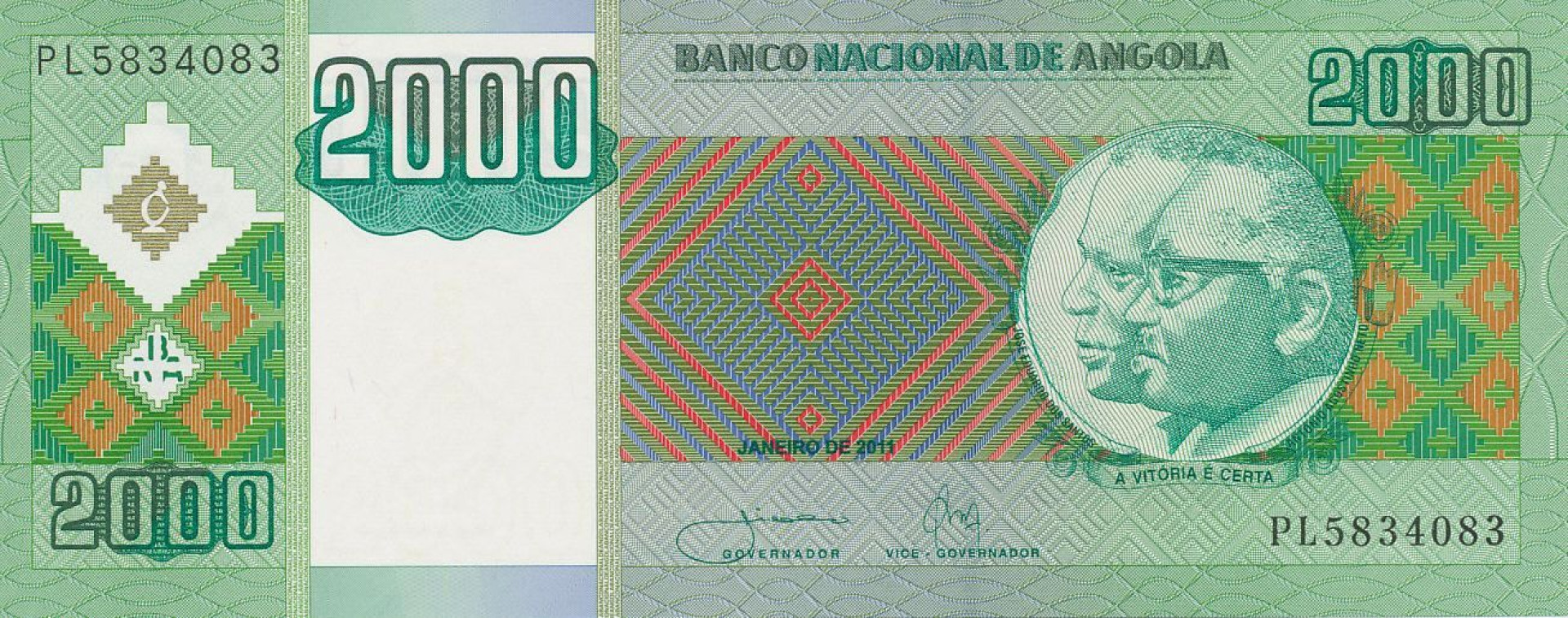 Angola 2000 kwanzas 2011. P 151 (N)