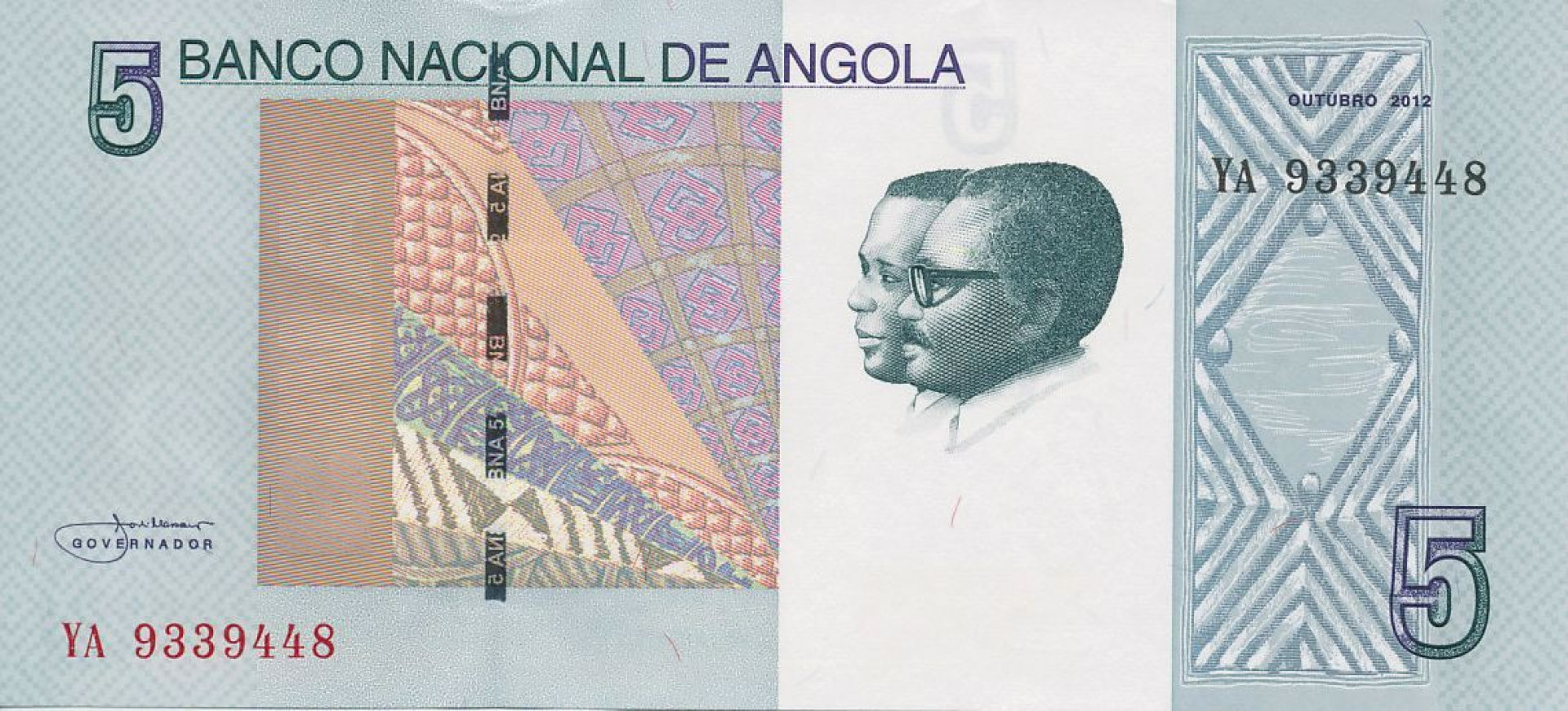 Angola 5 kwanzas 2012. P 151A (N)