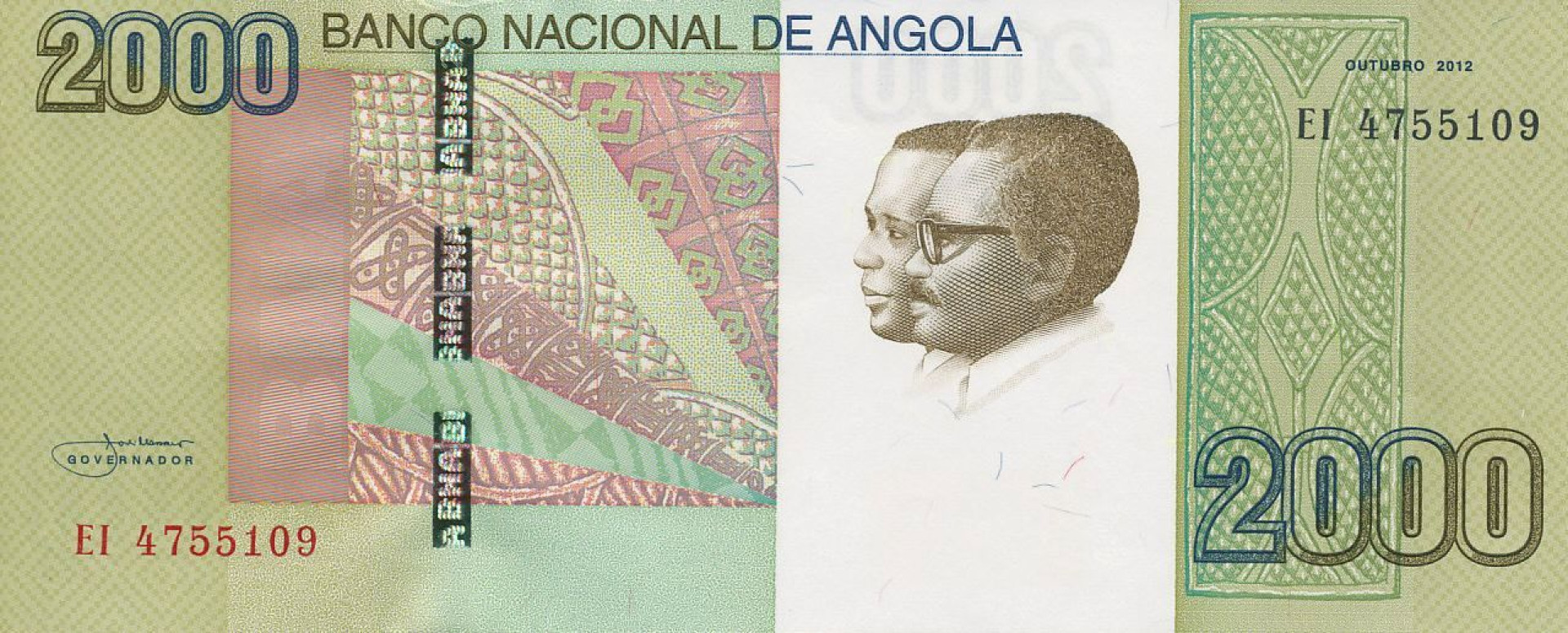 Angola 2000 kwanzas 2012. P 157 a (N)