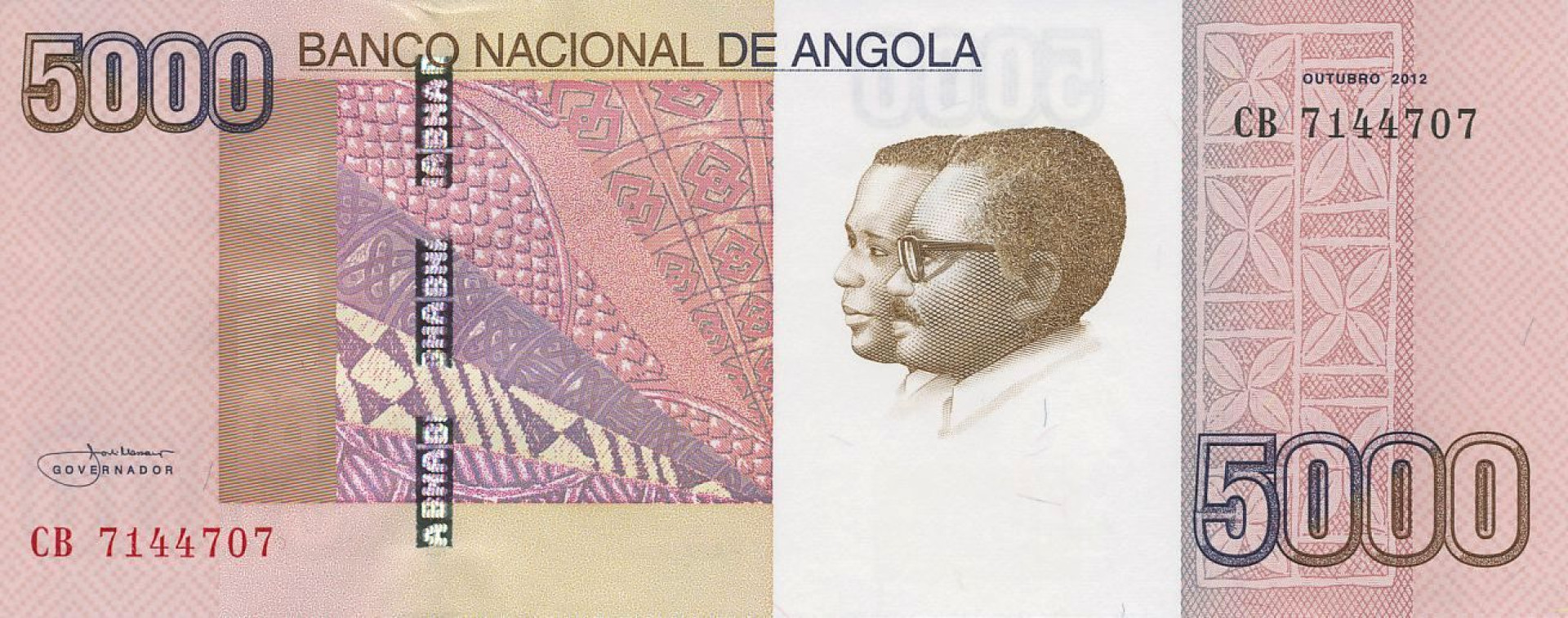 Angola 5000 kwanzas 2012. P 158 (N)
