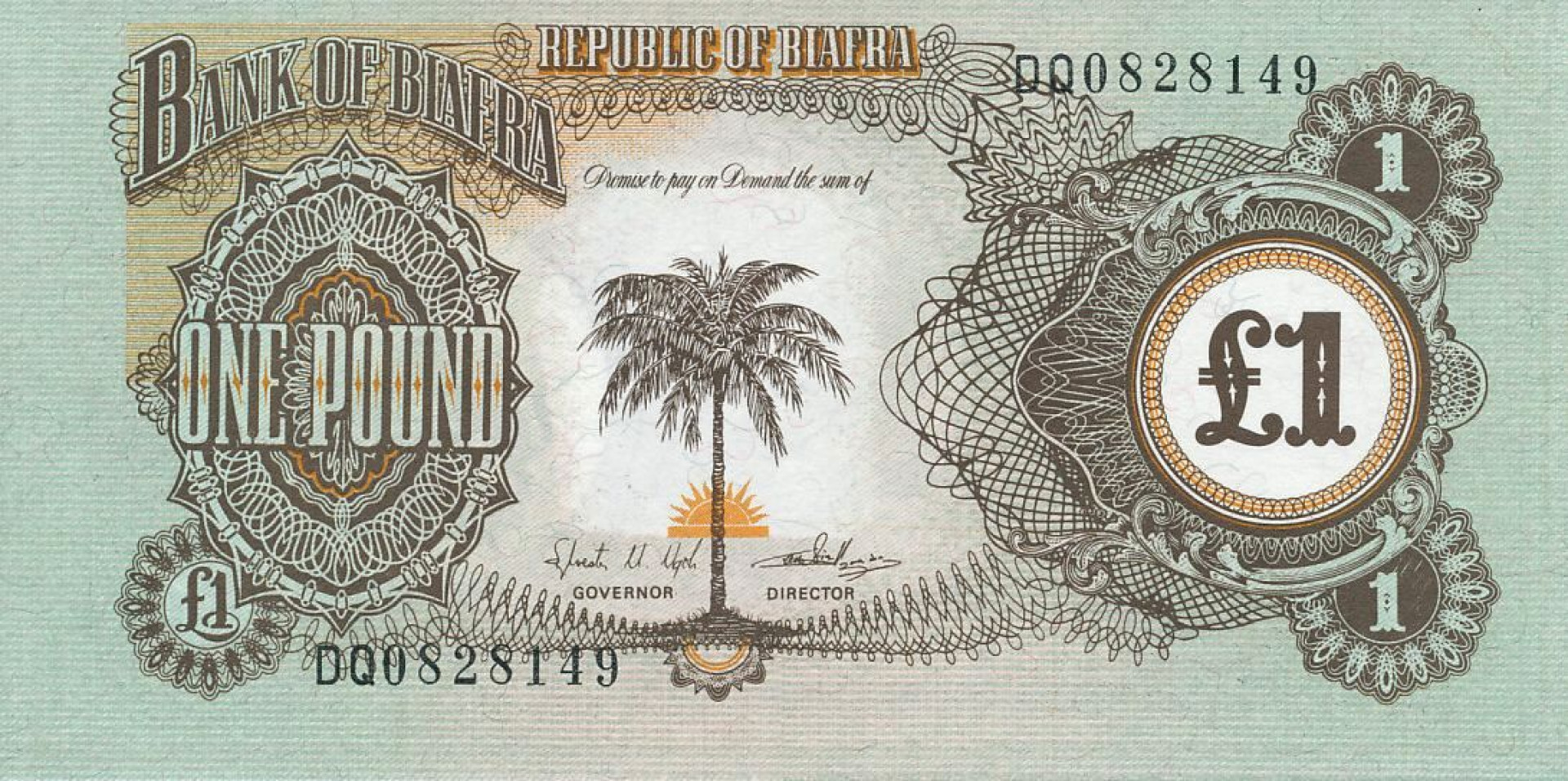 Biafra 1 pound 1968-1969. P 5a (N)