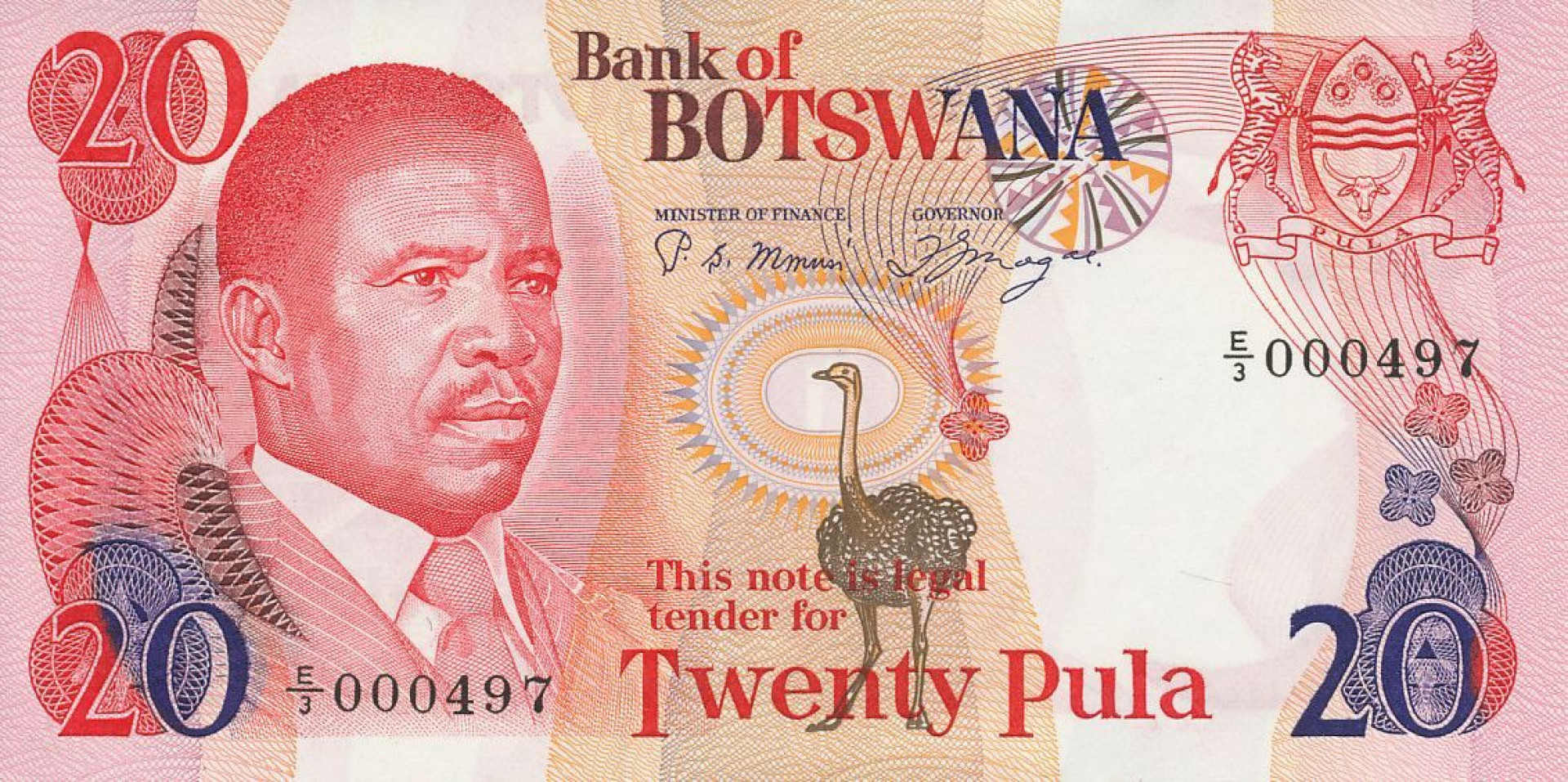 Botswana 20 pula 1982-1997. P 10a (N)