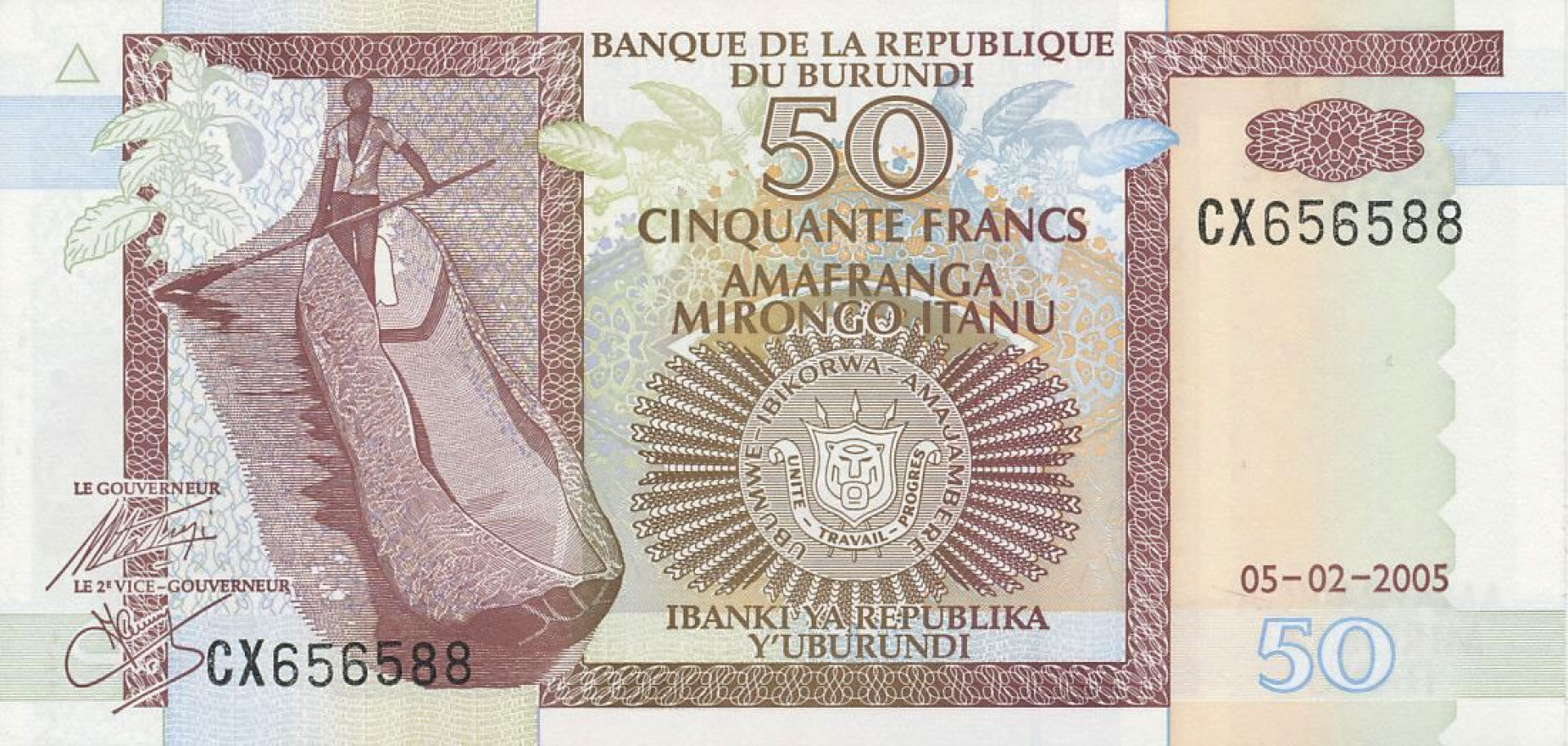 Burundi 50 francs 2005. P 36e (N)