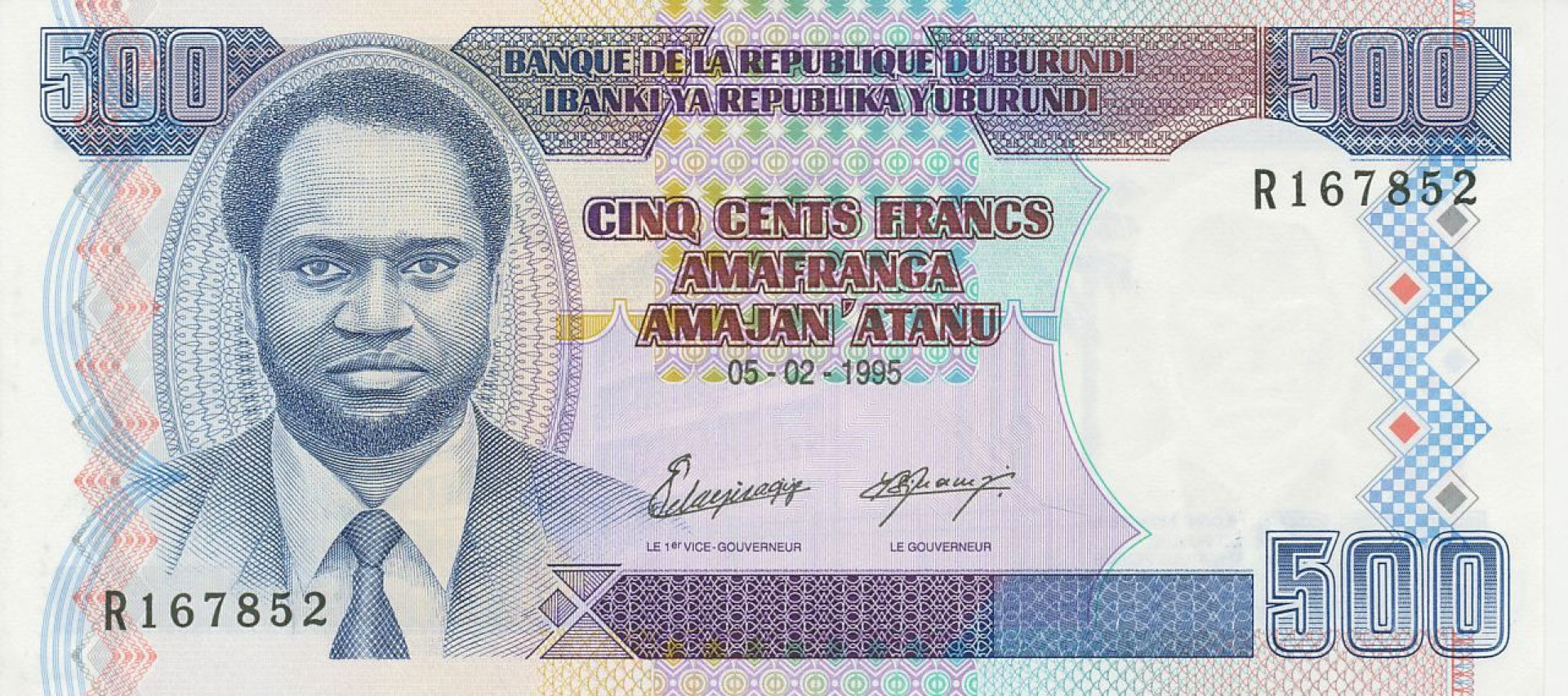 Burundi 500 francs 1995. P 37A (N)