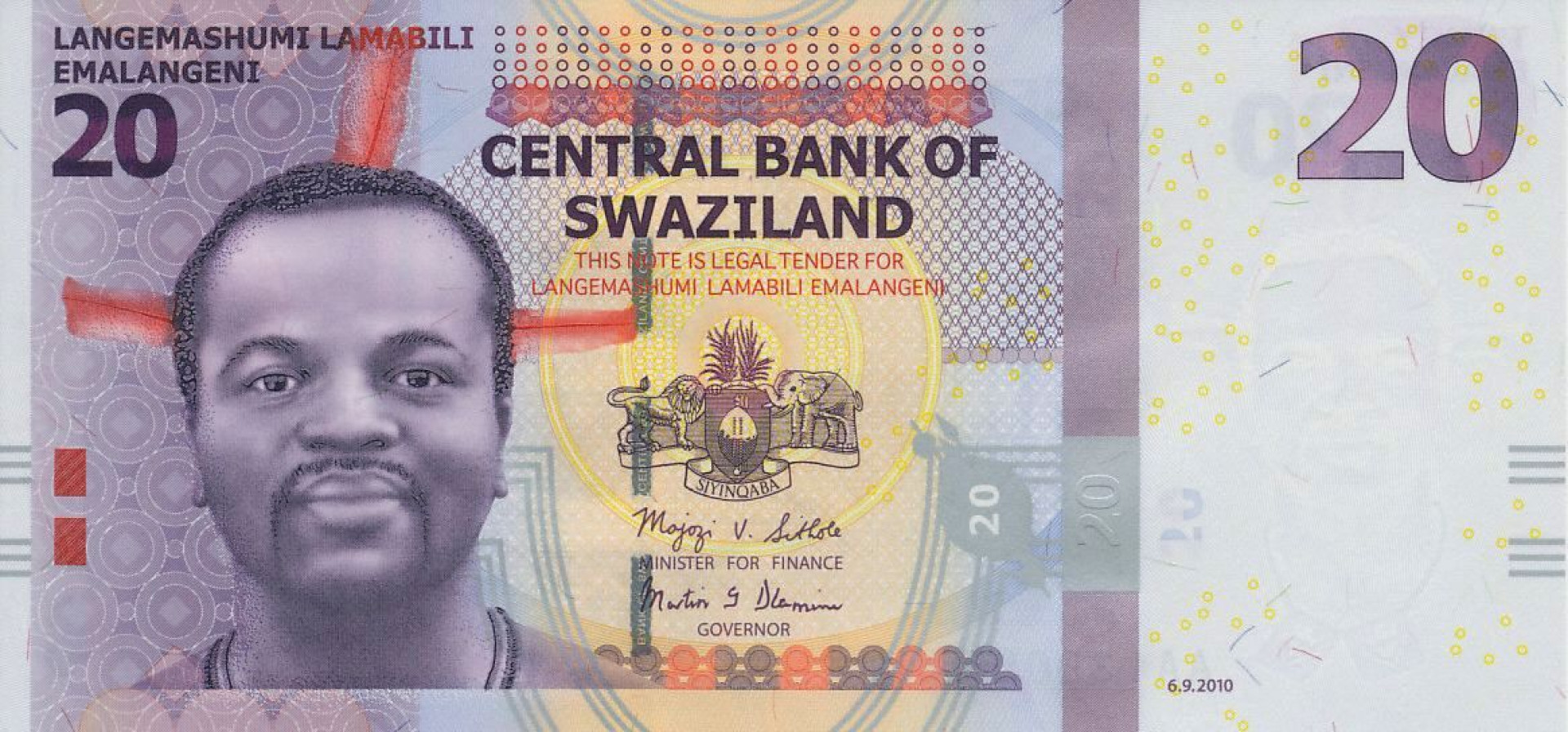 Szváziföld 20 emalangeni 2010. P 37 (N)