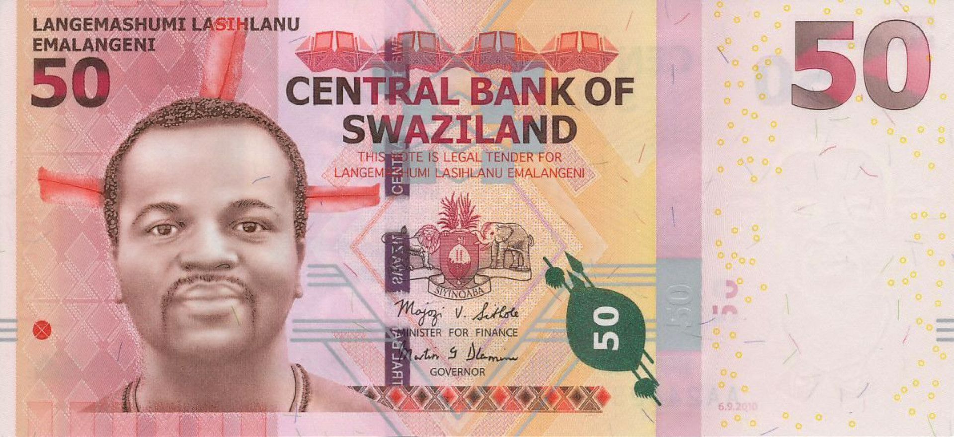 Szváziföld 50 emalangeni 2010. P 38a (N)