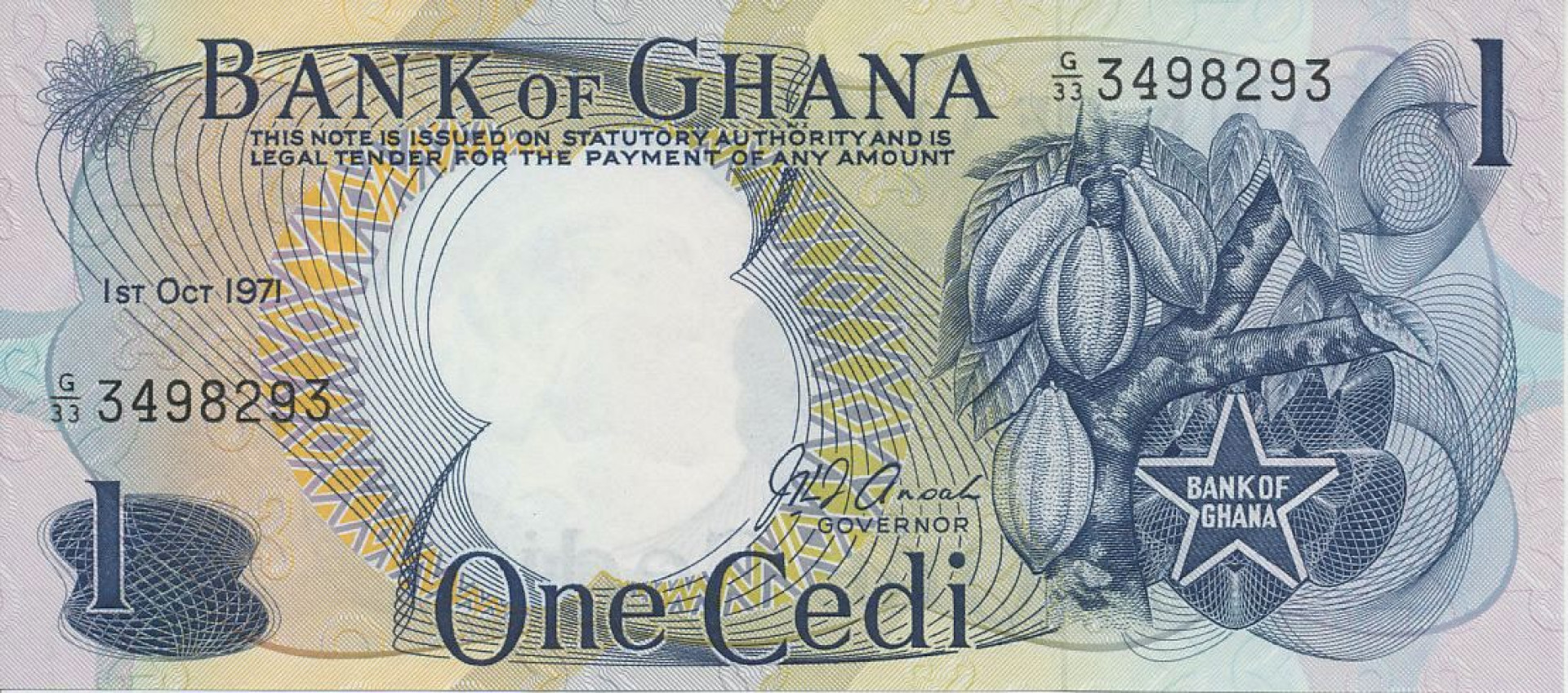 Ghana 1 cedi 1971. P 10d (N)