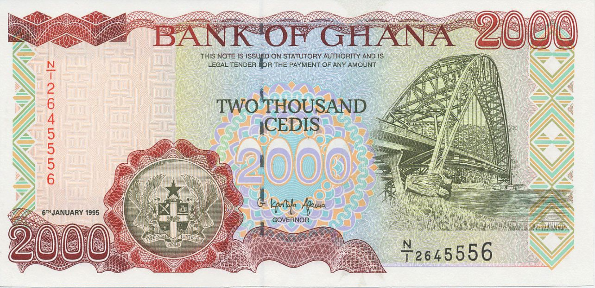 Ghana 2000 cedis 1995. P 30b (N)