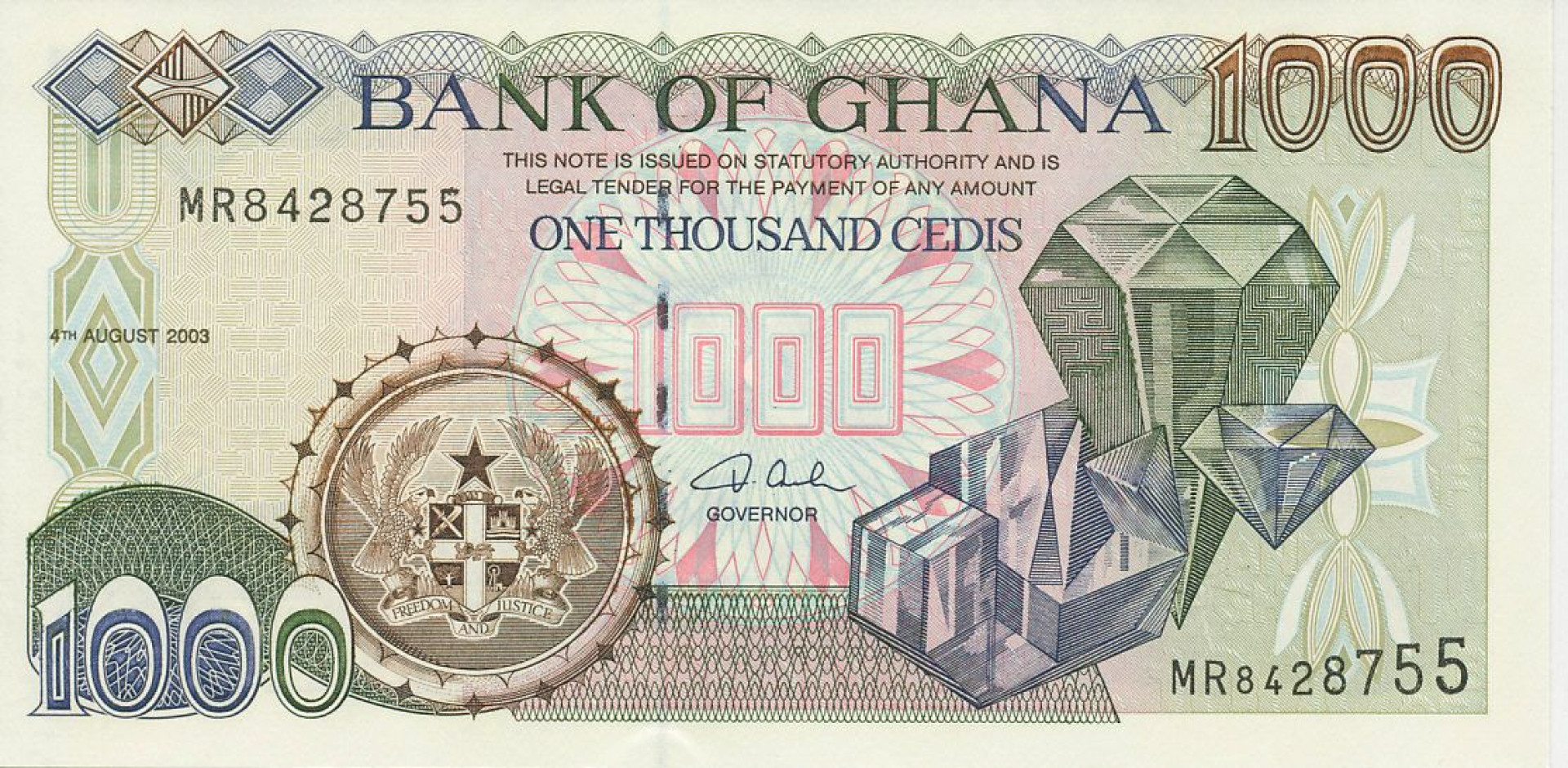 Ghana 1000 cedis 2003.  P 32i   (N)