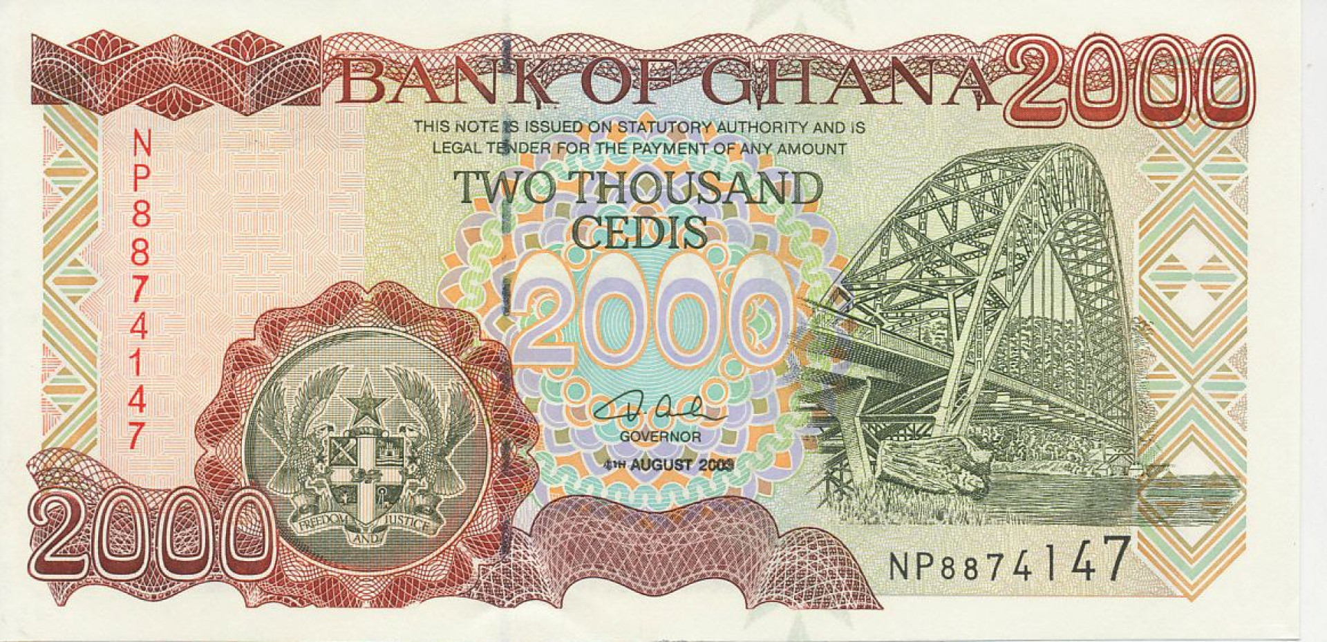 Ghana 2000 cedis 2003. P 33h (N)